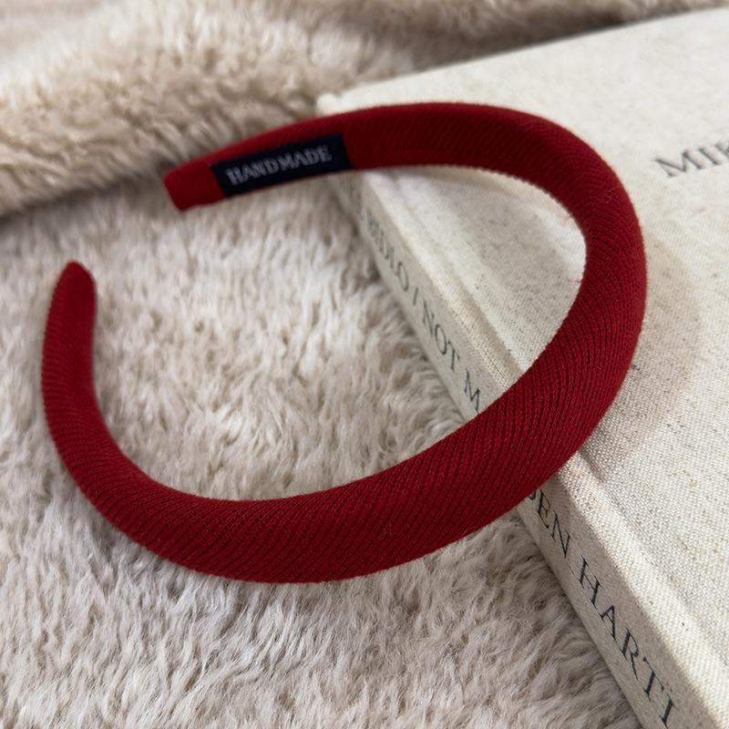 Rote Neujahrs-Stirnbänder Herbst/Winter Retro Wollstrick Haarband für Frau Mädchen Temperament Haarreif Weihnachtsaccessoires