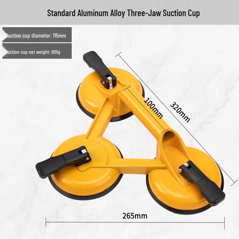 Heavy-Duty Glass Suction Cup with Thickened Aluminum Handle for Tiles, Marble, and Floors