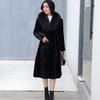 100% Genuine Mink Fur Coat for Women Fox Fur Collar Mink Fur Coat for Women Knee-length Mink Coat Send Mom and Wife Gift