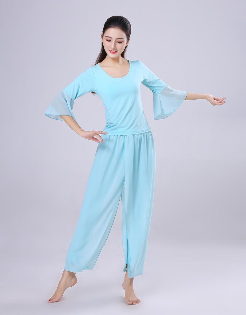 White Butterfly Dance Yoga Set: Gauze Sleeve Chiffon Costume for Women