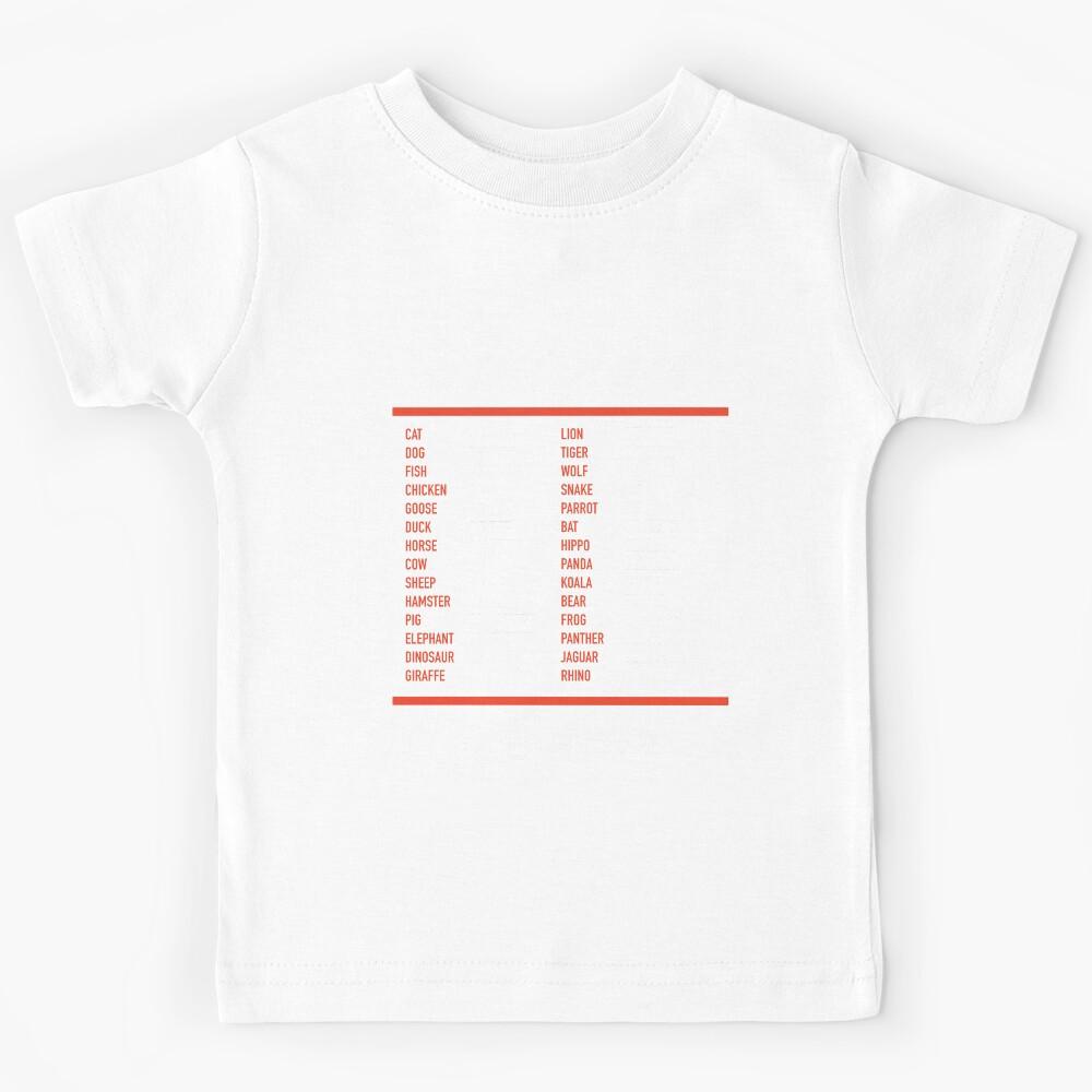 Animals In German - German Language Cheatsheet Kids T-Shirt 150