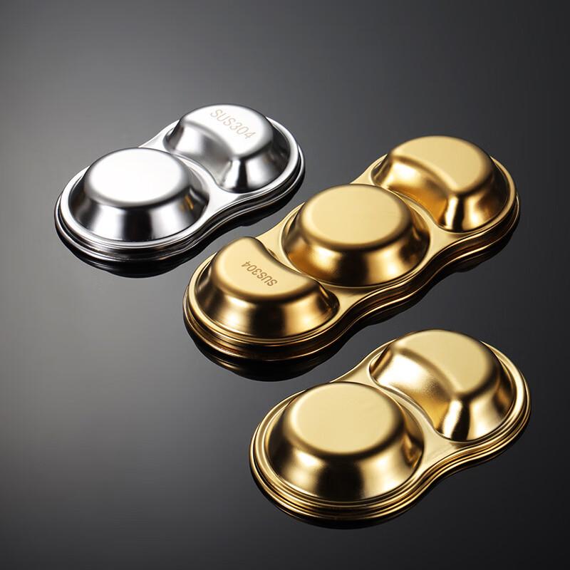 Qianxing Stainless Steel 3-Compartment Dipping Sauce Dishes