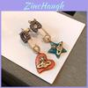 Copper Heart Shaped Drop Oil Vintage Earrings For Women With Luxury Style