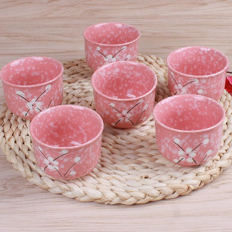 Japanisches Kirschblüten-Teekannen-Set 1 Kanne 6 Tassen Keramik-Geschirr Teekanne Home Office Teegeschirr Teekessel Dropshipping