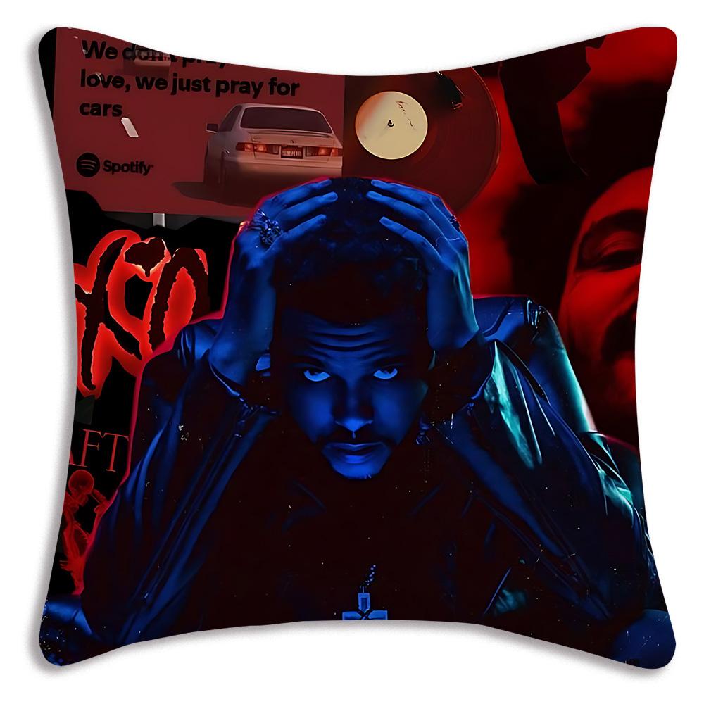 Rapper The W-WeekndS Pillow Covers Cartoon Sofa Decorative Home Double-sided Printing Short Plush Cute Cushion Cover