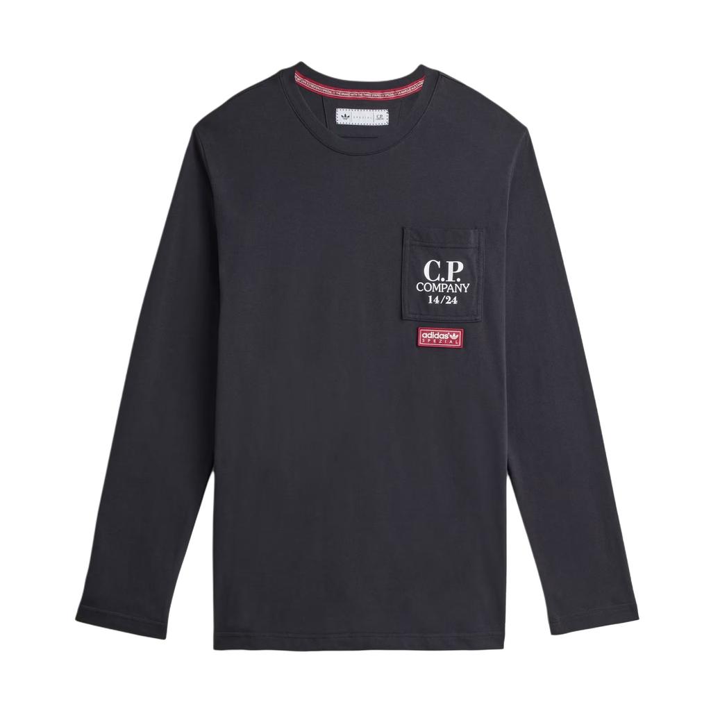 Adidas Originals X C.P. Company Collaboration FW24 Minimalist Comfortable Vintage Long Sleeve T-Shirt Unisex Tops Black JN8656