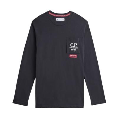 Originals X C.P. Bedrijfssamenwerking FW24 Minimalistisch Comfortabel Vintage T-shirt met Lange Mouwen Unisex Tops Zwart JN8656
