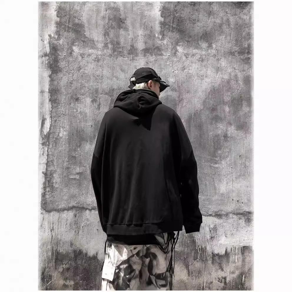 Harajuku Y2K Devil Wings Hoodie Jacket In Black – Unisex Autumn Style with Zipper and Hood