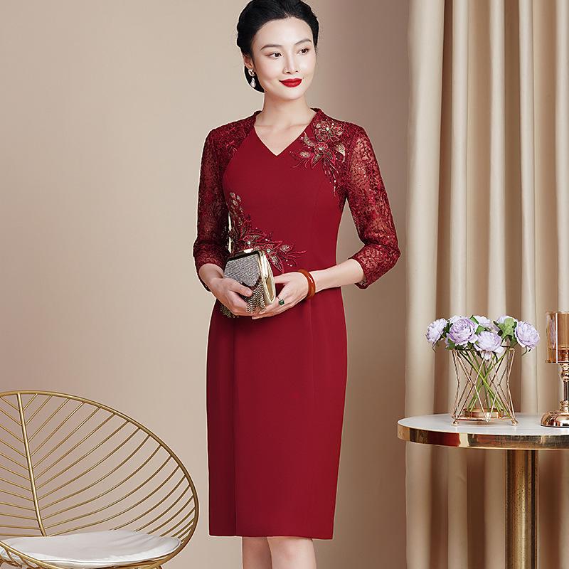 

Elegant Spring Plus Size Mother-in-law Wedding Banquet Dress 5XL