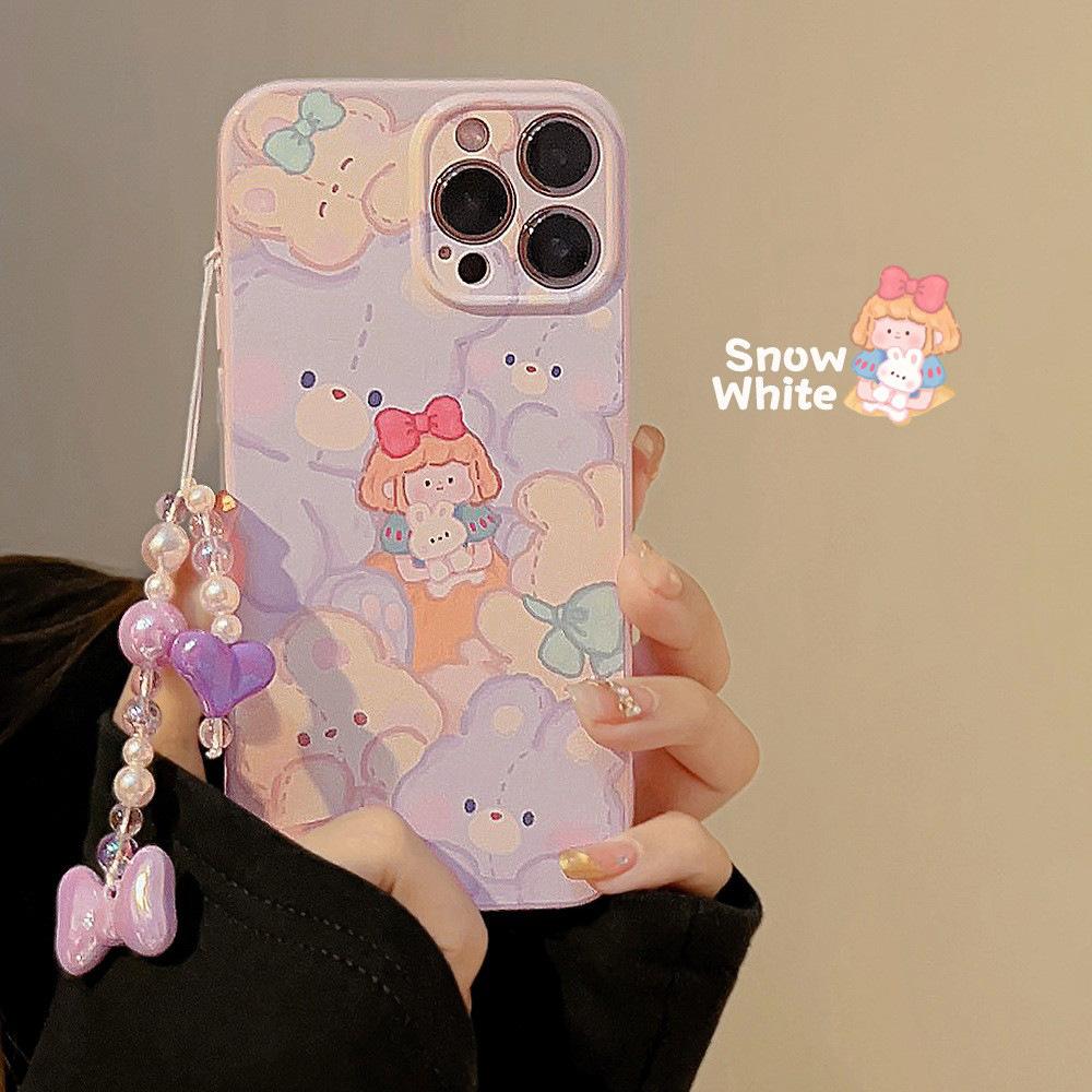 

Apple Phone Case Iphone14 Original Girl 13 Silicone 12 Suitable for 15pro Max Chain 11 Lanyard 16 16promax