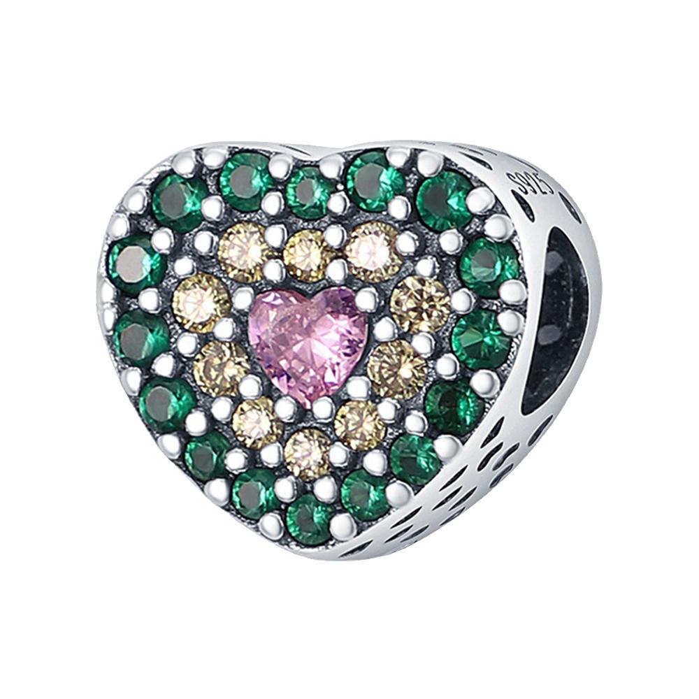 Perles breloques cœur étincelant en diamant tendance pour femmes pour DIY bracelet femme collier cadeaux bijoux de mode doux et romantique