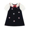 French Cat Navy Collar Floral Dress Q52dao050n3
