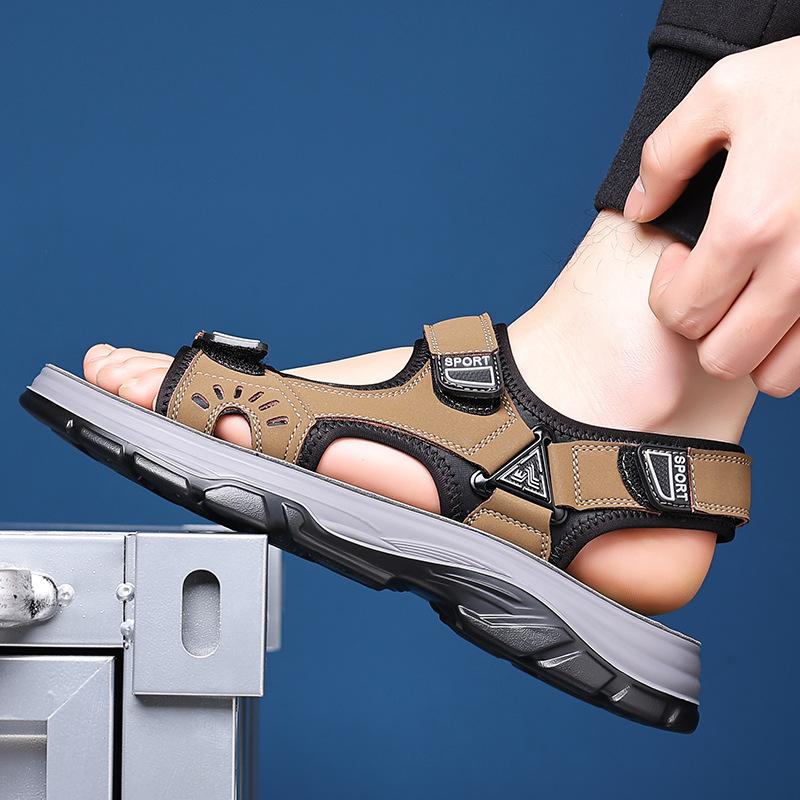 2025 summer new latex soft-soled sandals men's outer wear driving casual non-slip beach shoes men's shoes 2025