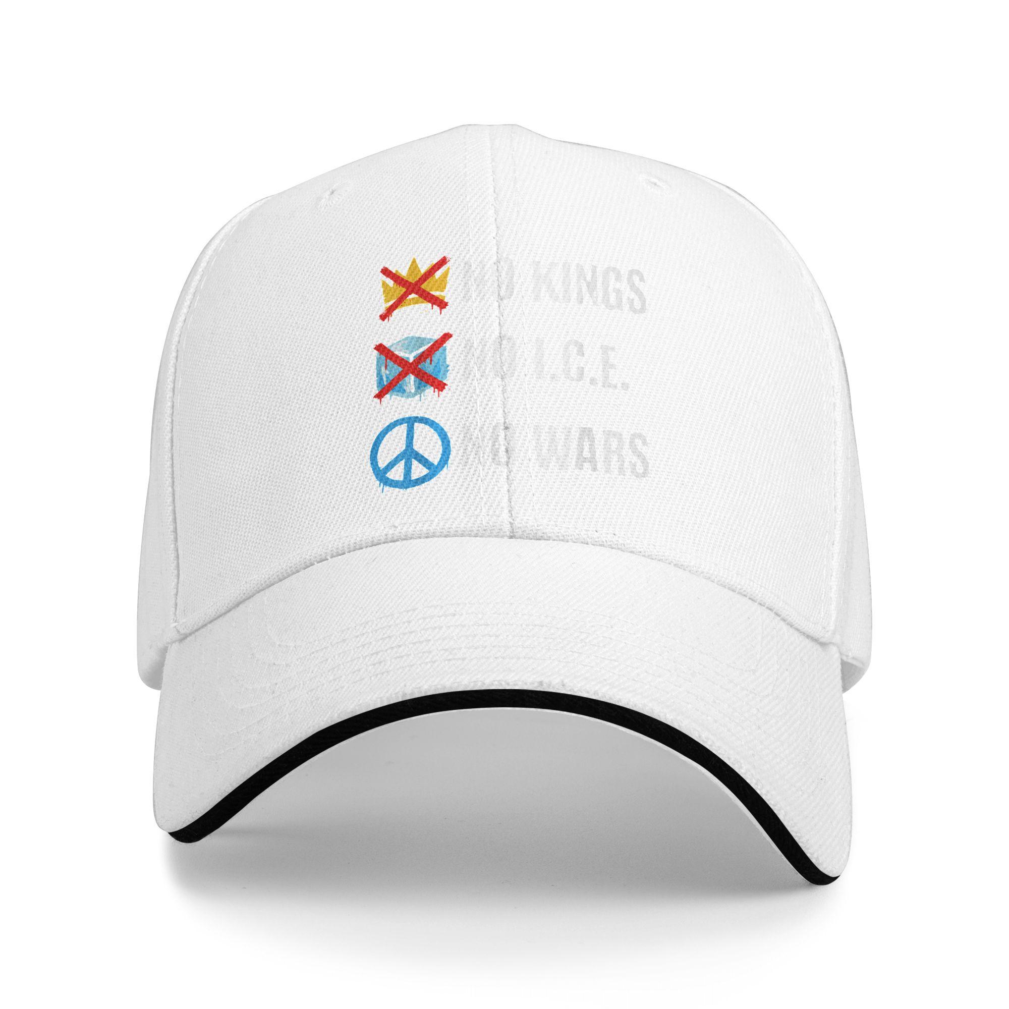 

No Kings No ICE No Wars Baseball Cap y2k Cute Couple Women Trucker Hat Sun-Proof Print Running Hippie Snapback Cap Birthday Gift One Size белый