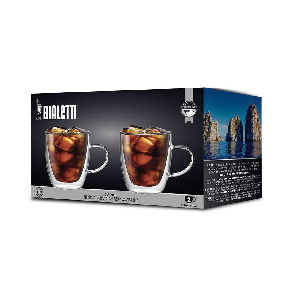BIALETTI Bialetti Capri Double Wall Glass Heat Resistant Glass 350ml 2 Pieces