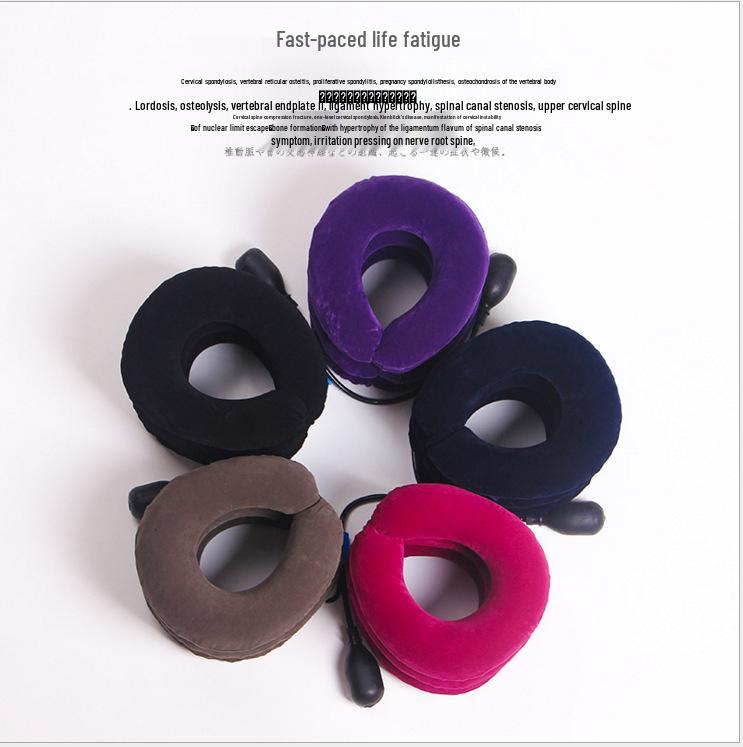 Inflatable Cervical Traction Neck Support Velvet Device