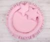 Set: hanging canopy for a children's room, nest with ruffle, pillows - pink