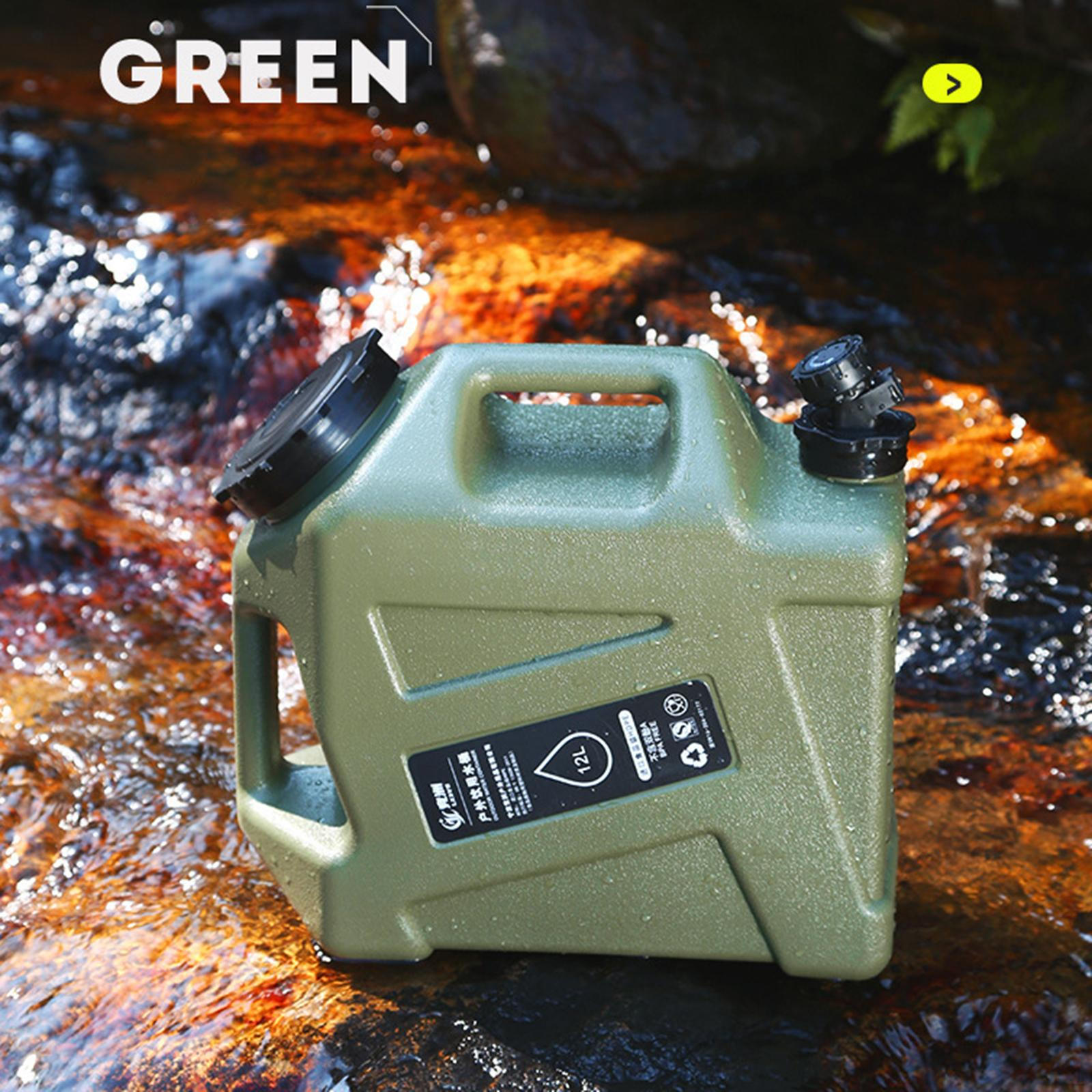 

Контейнер для води 12 л, відро з краном, великий бак, глечик для зберігання, переноска для зелений