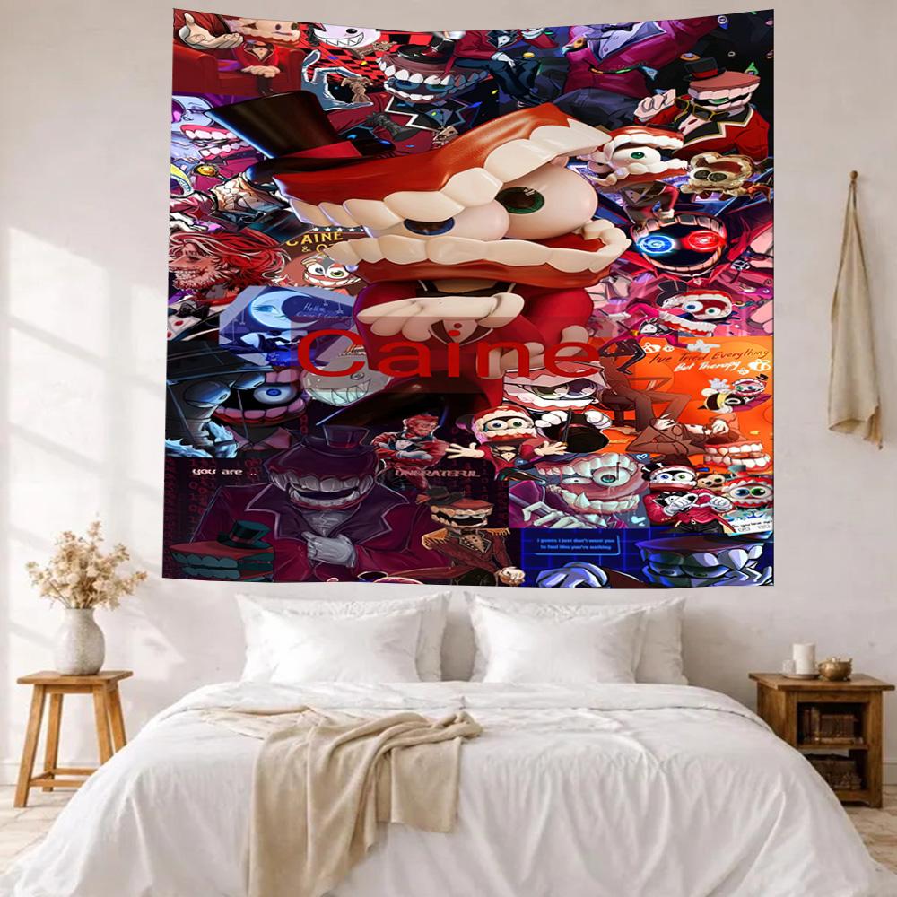 Digital Circus Wall Decor Tapestry Art For Pet Memorial Birthdaywedding Party Backdrop Family Gift