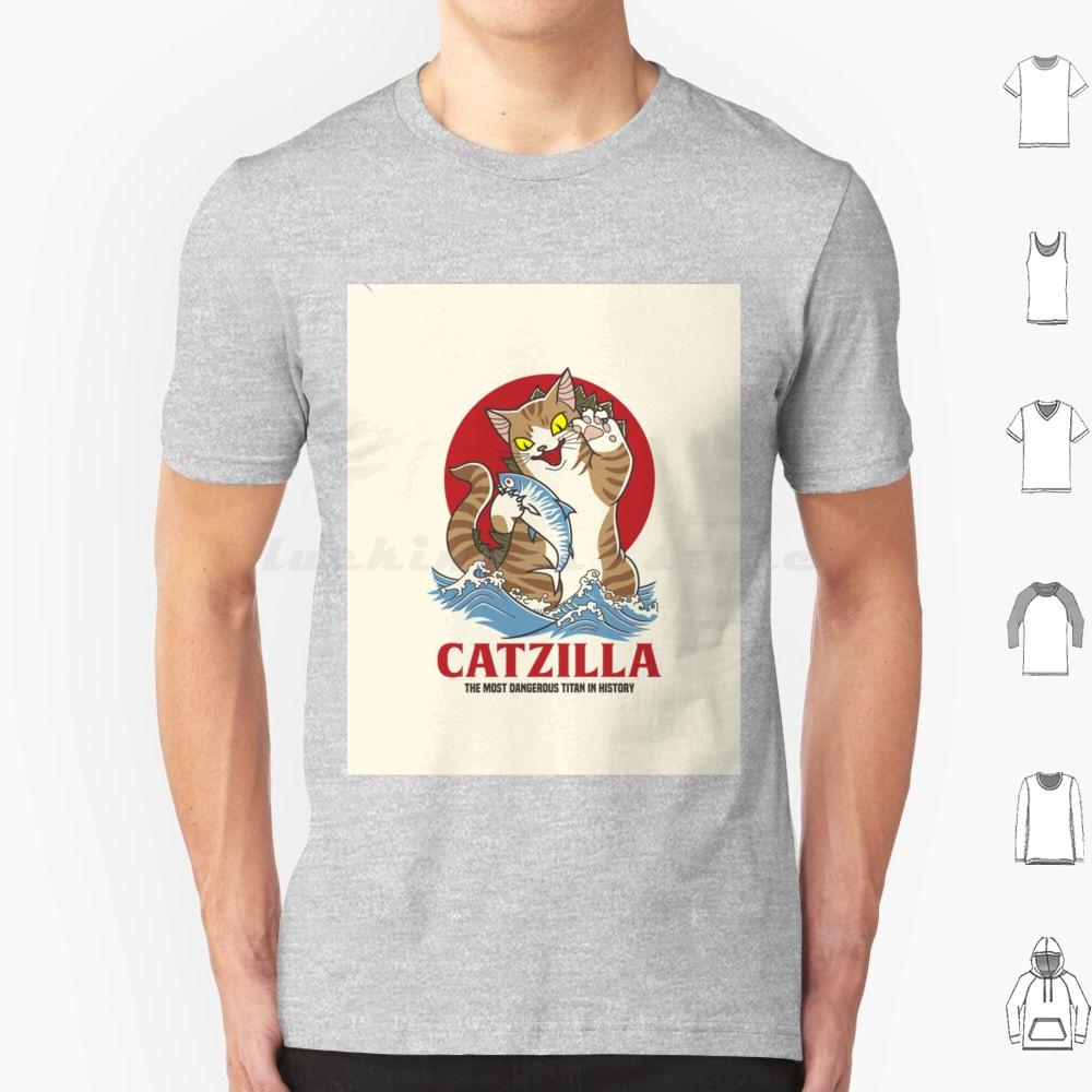 

Catzilla T Shirt 6xl Cotton Cool Tee Cat Cute Cats Funny Animal Kitty Kitten Pet Animals Pets Black Cat Feline Kittens Meme S