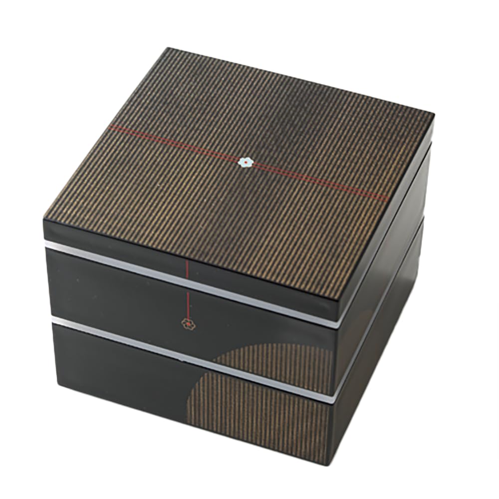 Двухъярусный ланч-бокс Takenaka Musubi 5,0 дюйма (с внутренним баком), Черный, T-56720