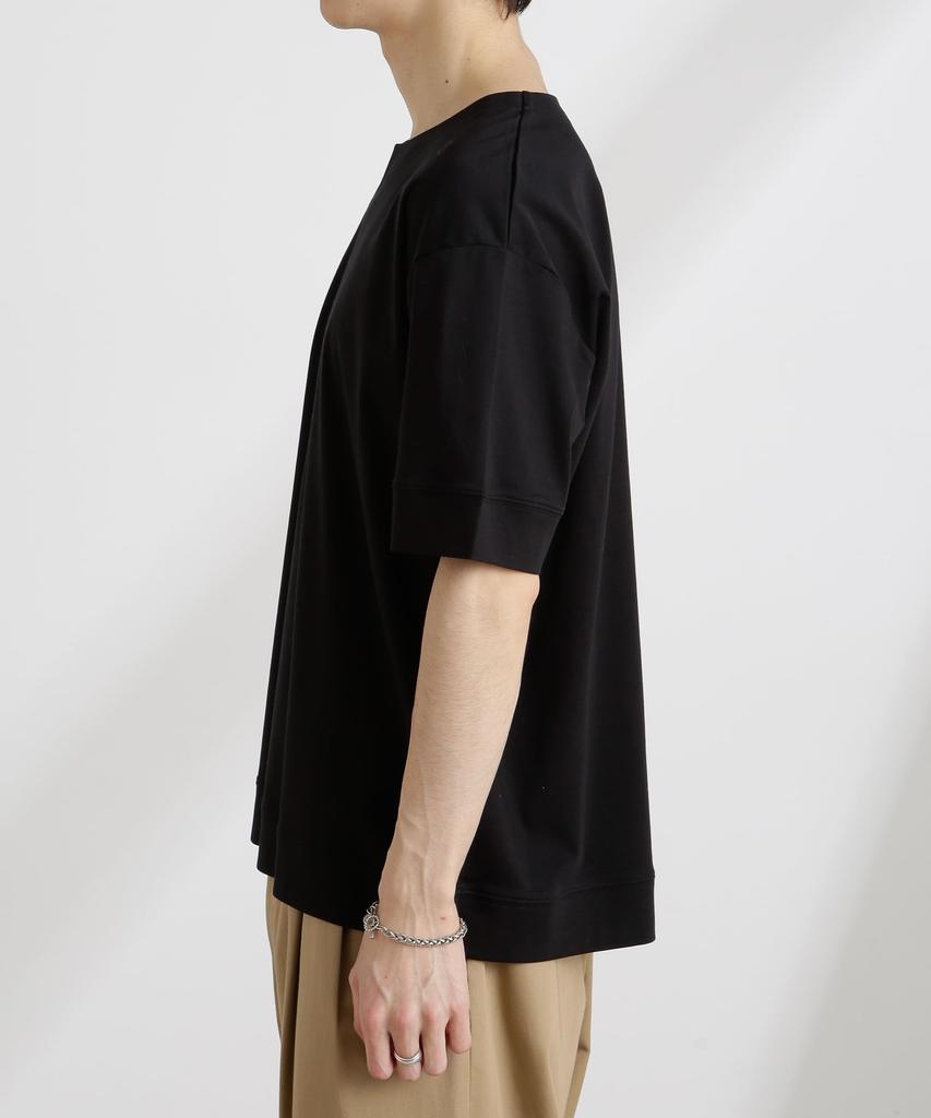 Nano Universe 50/-Sercerisiertes Glattes Key-Neck-T-Shirt, Herren, Größe L (110), Blau, 672-5124208