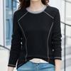 Navava Women STiTch Color Blocking Round Neck Long Sleeve T shirT nT3164
