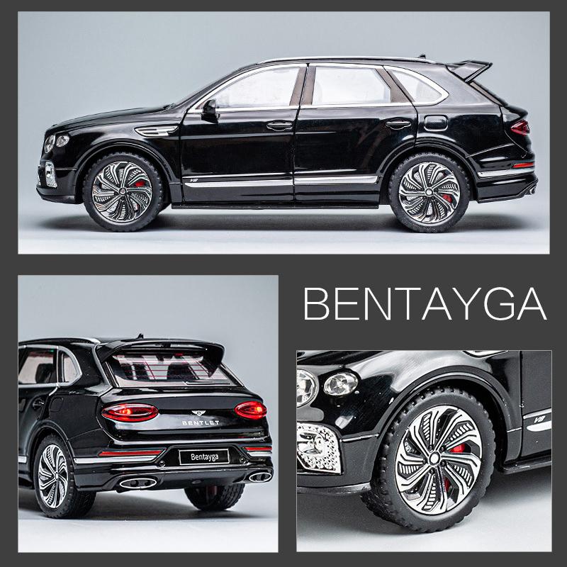 Bentley Bentayga-Druckgussauto-Modellspielzeug im Maßstab 1:24, zurückziehbares Spielzeugfahrzeug mit Ton und Licht für Kinder, Kleinkinder, Jungen und Mädchen, Geschenkkollektion