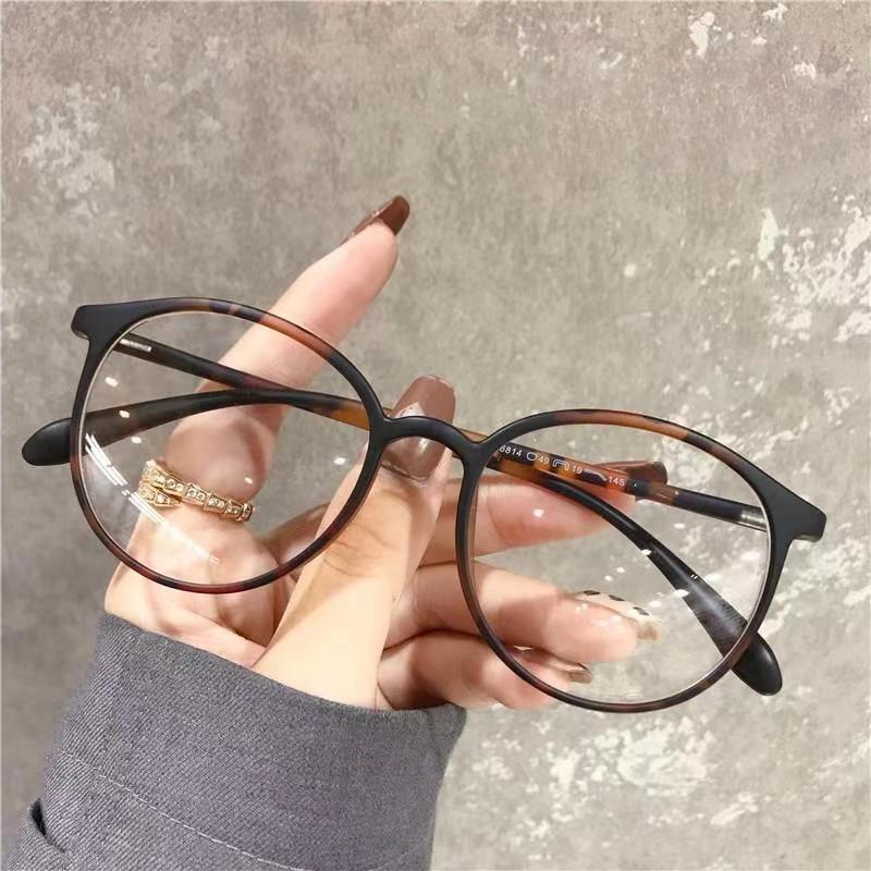 Damen Runde Klare Gläser Myopiebrille Transparentes Kurzsichtigkeitsgestell Brille Brillen Unisex Anti-Blaulicht Dioptrien Myopie