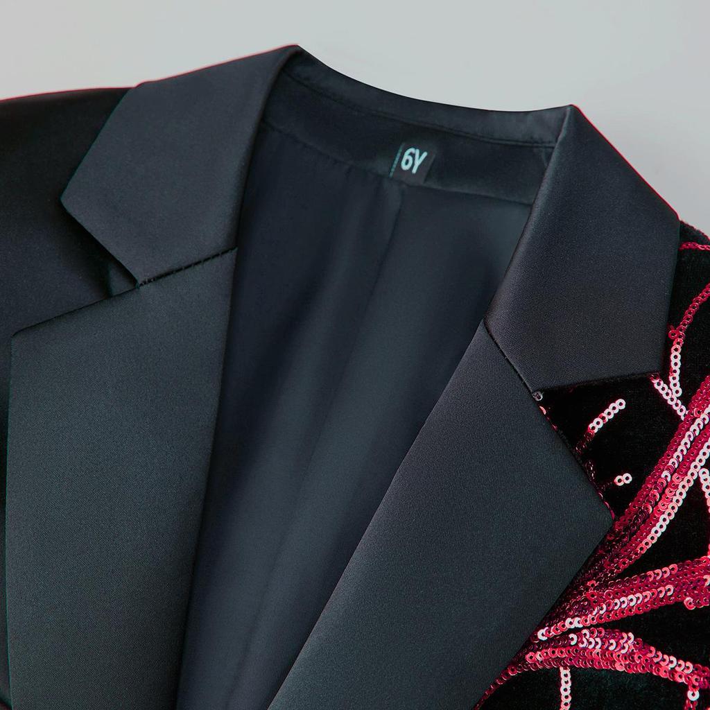 Jungen Glitzer Schimmernder Lässiger Blazer - Trendige Leichte Luxusjacke
