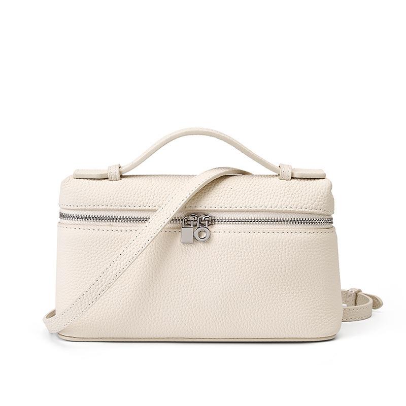 The First Layer Of Cowhide Lp19 Lunch Box Bag, Genuine Leather Women'S Bag Gigi, The Same Portable Box Bag, Messenger Bag.