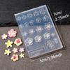 3D Charm Silicone Nail Carving Mold - Five-Petaled Island Egg Flower & Cherry Blossom Design Stamping Plate for DIY Manicure, Nail Art Tools