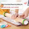 Adjustable Beech Wood Rolling Pin with Thickness Scale – Non-Stick Dough Kneading Baking Tool