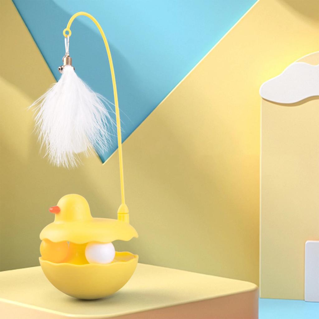 Cat Toys Interactive Kitten Toy Detachable Feather Lightweight Resin Duck