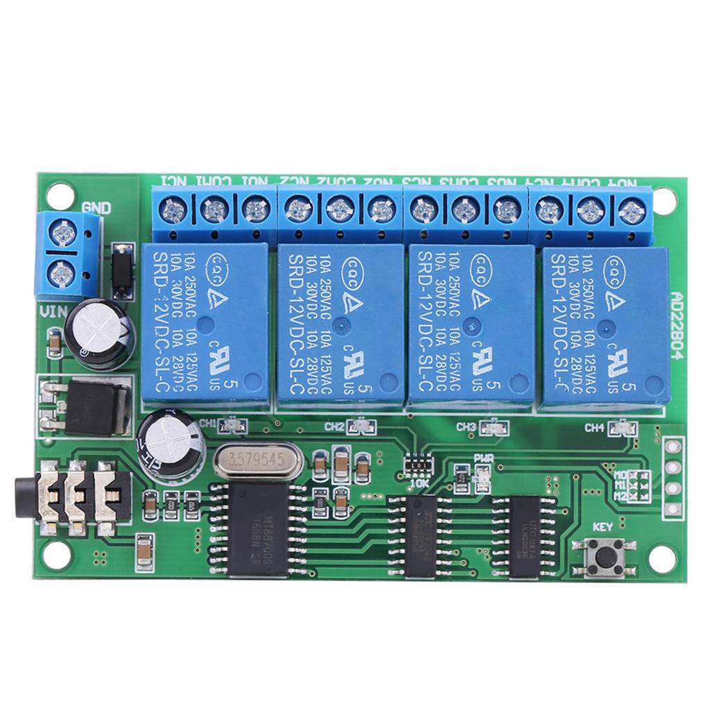 AD22B04 12V 4 Channel DTMF Tone Signal Decoder Relay Phone Remote Control PLC