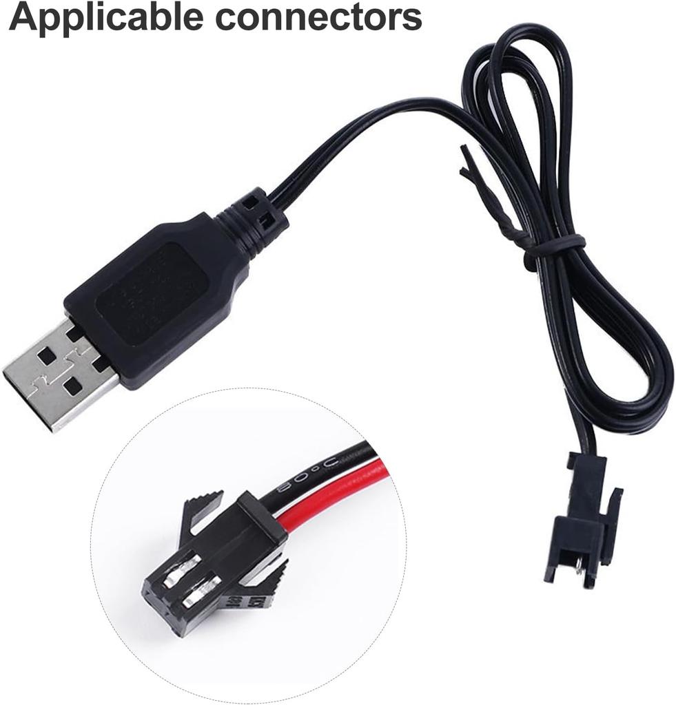 2 Pezzi Cavo Caricabatterie USB 3.7V per Batterie RC NiCd NiMH LiPo con Spina SM-2P – Compatibile con Auto RC Droni FPV