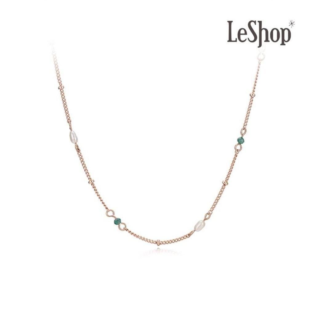 [LeShop] 14K Twine Pearl Necklace (Gold Plated)_LJ5148BRN
