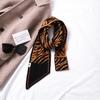 New knitted small scarf women's wool scarf autumn and winter small ears letter camellia narrow scarf