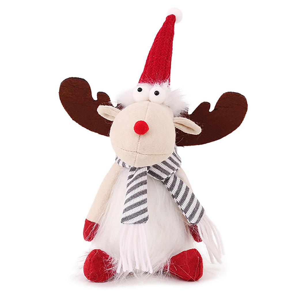 Christmas Elk Doll Cute Decoration Animal Doll Ornament for Party Home Store Window Office Red
