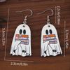 Wooden Handmade Unique Ghost Earrings Perfect For Halloween Book Lovers And Fans