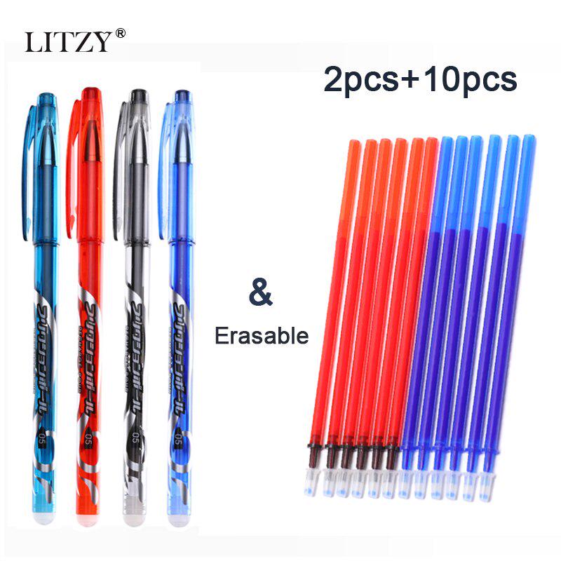 Buy 12Pcs/set Erasable Pen Set 0.5mm Gel Pen Magic Refill Rod School