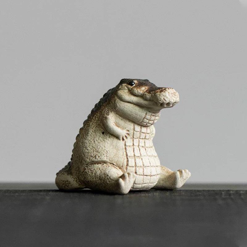 Miniature Crocodile Statue Resin Handicrafts, Stress-relieving Decorative Items, Tea Room Table Ornaments
