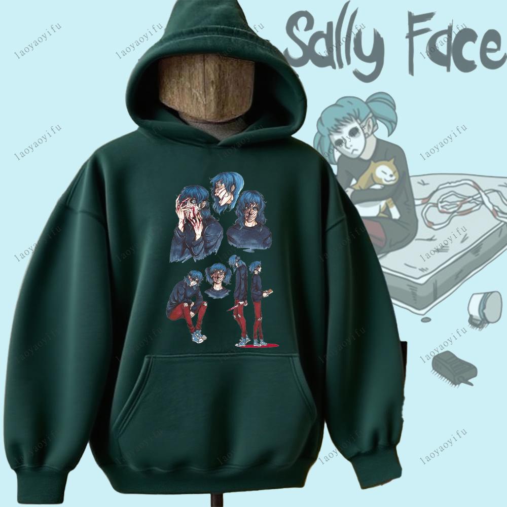 Felpa Sally Face Gioco Horror e Mistero Felpa Sally Face Calda Unisex Donna Uomo Felpa con Cappuccio Felpa Stampata Street Fashion