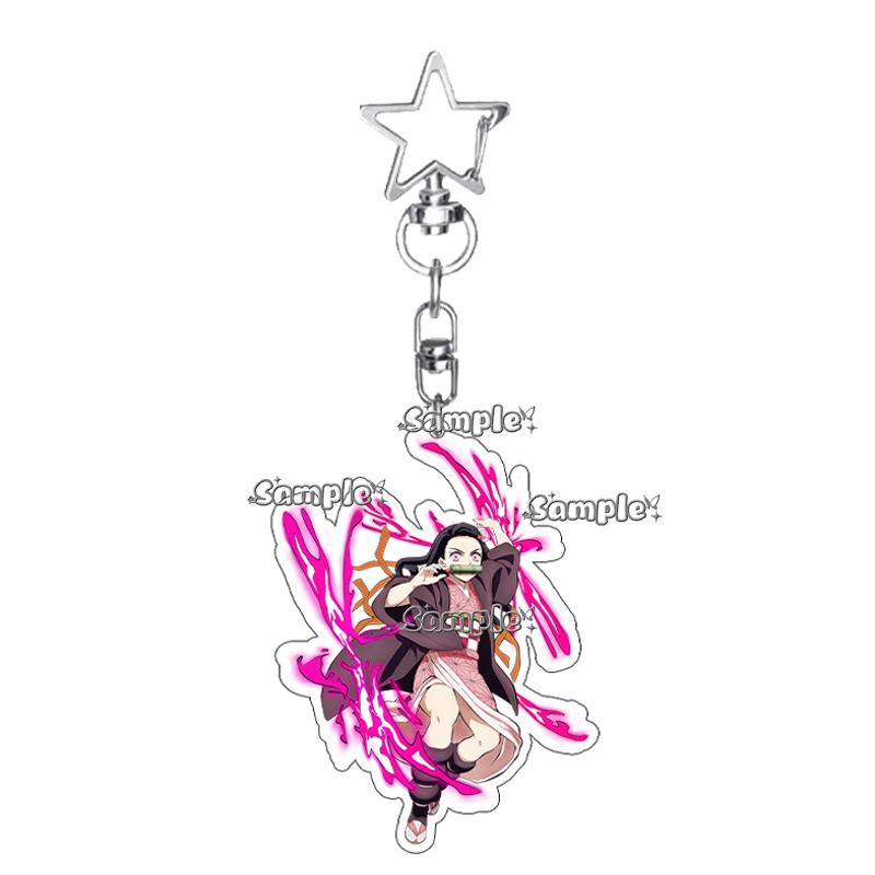 Anime Fashion Kamado Nezuko Cartoon Acrylic Keychain Pendant Charm Bag 5cm Jewelry Accessories Key Ring Gifts Toys for Friends
