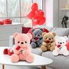 RANJIMA Teddy Bear with Rose, 35cm Pink Plush Stuffed Animal Toy Pillow Birthday Valentine's Day Gift for Girlfriend Women