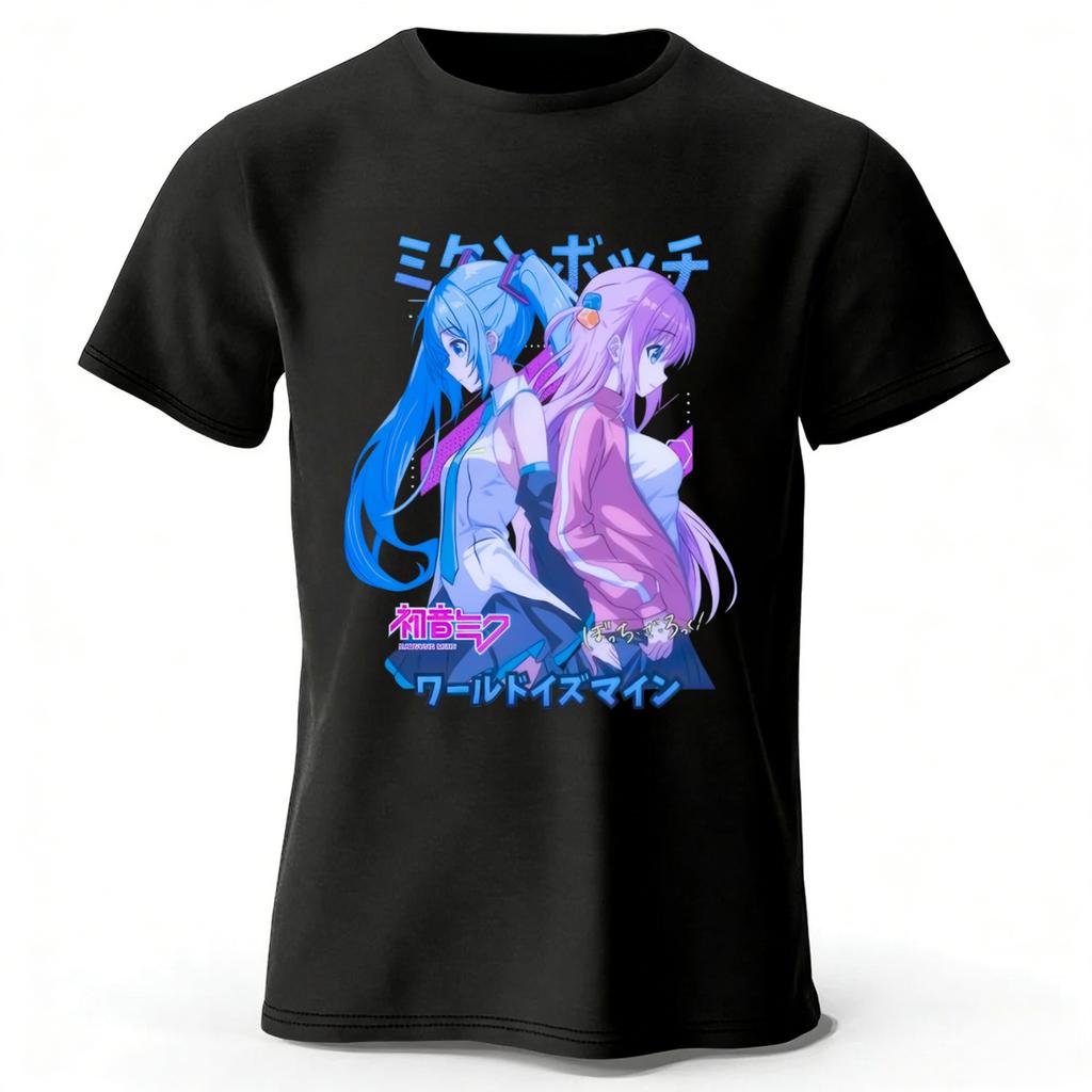 Summer New Hatsune Miku Printed Pure Cotton Tshirt Menswomens Daily Fashion Casual Comfortable Plussize Short Sleeves