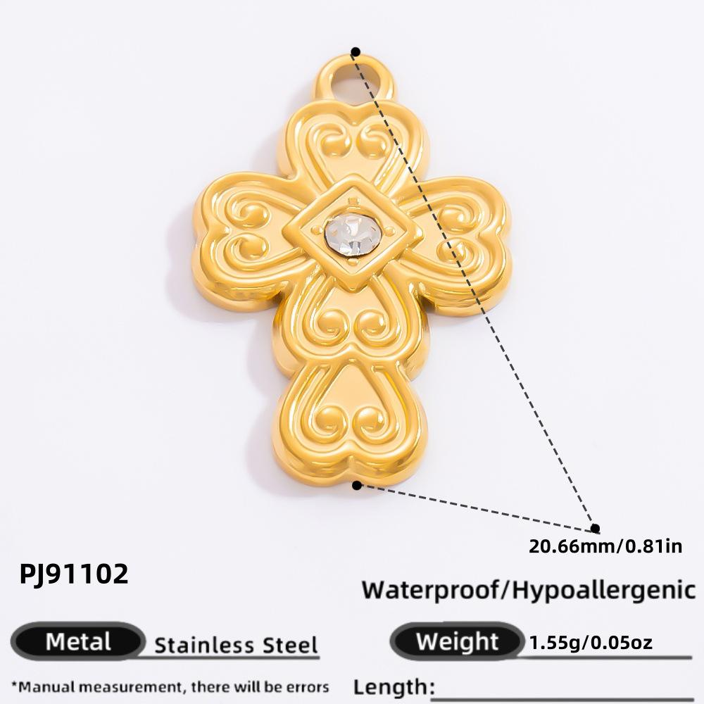 18K Gold Plated Easter Cross Stainless Steel Necklace - Personalized, Fashionable, High-End Feel for Women 18K Gold Plated