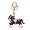 Keychain Pendant Horse Shape Rhinestone Inlaid Key Chain Diverse Color Backpack Keyring Key Accessory