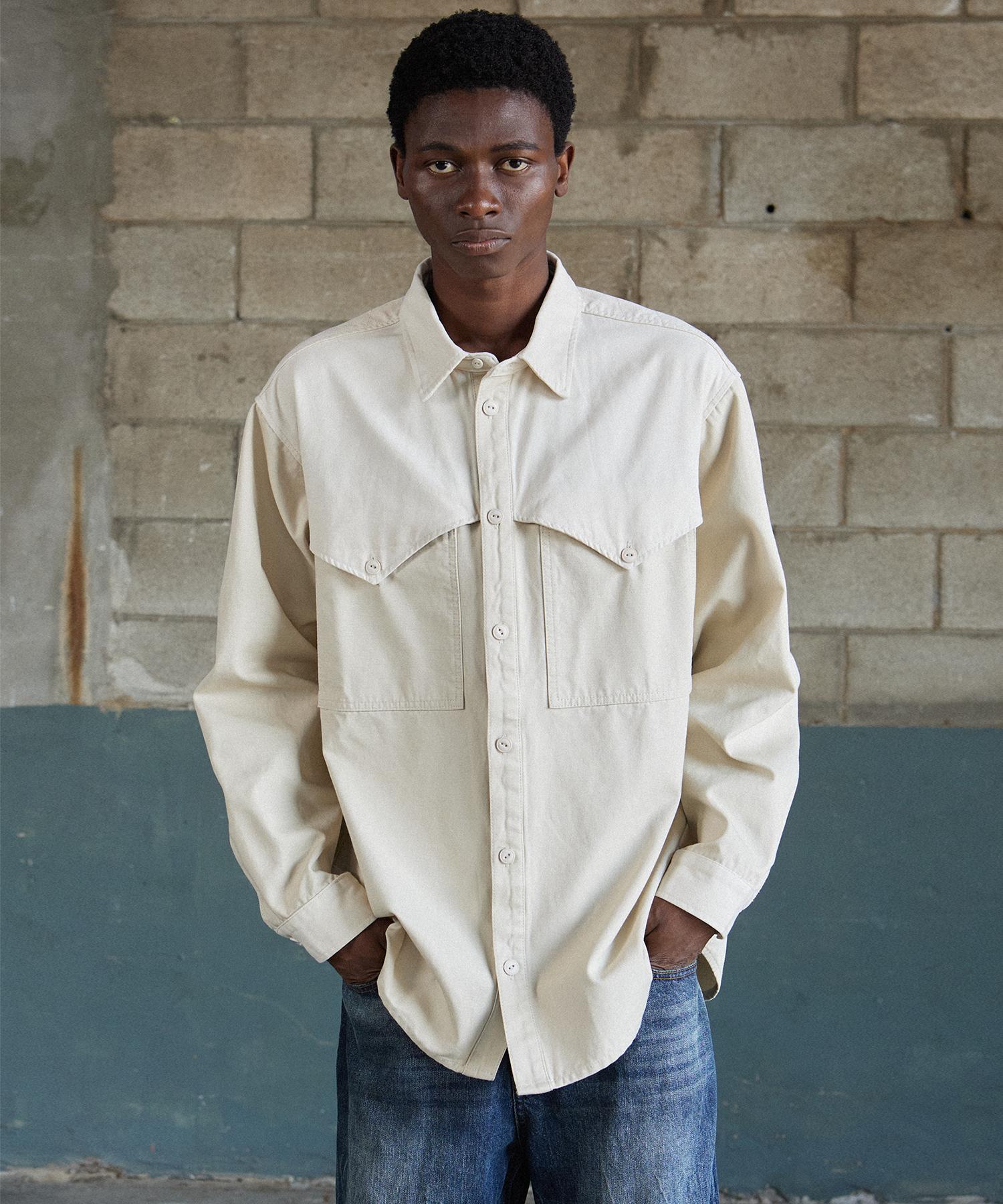 Mc Wood Gun Labor 2114 Utility Color Block Yorke Cream Western Shirt L