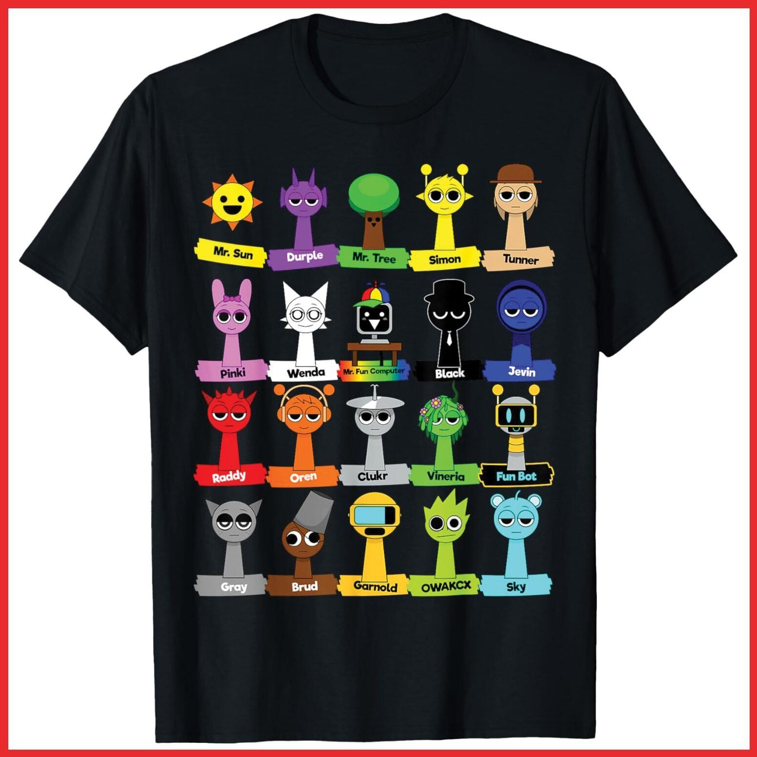 All Sprunki Toys Decoration Simon Oren Black Cotton T-Shirt S-5XL S